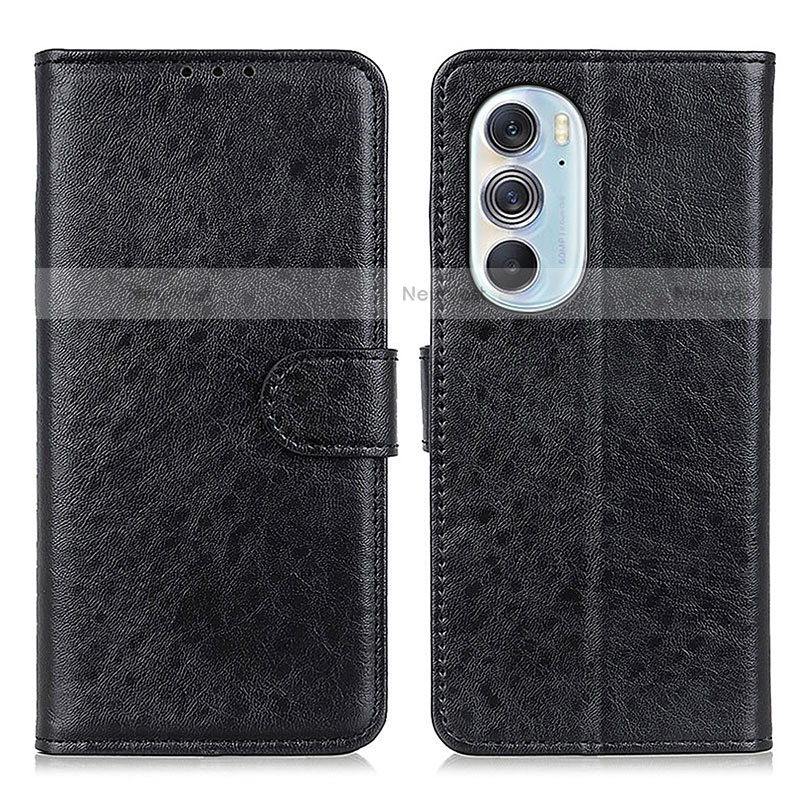 Leather Case Stands Flip Cover Holder A07D for Motorola Moto Edge Plus (2022) 5G Black