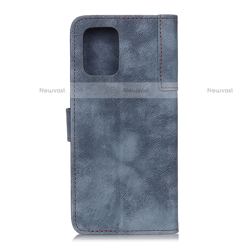 Leather Case Stands Flip Cover Holder A07D for Motorola Moto Edge S 5G Blue