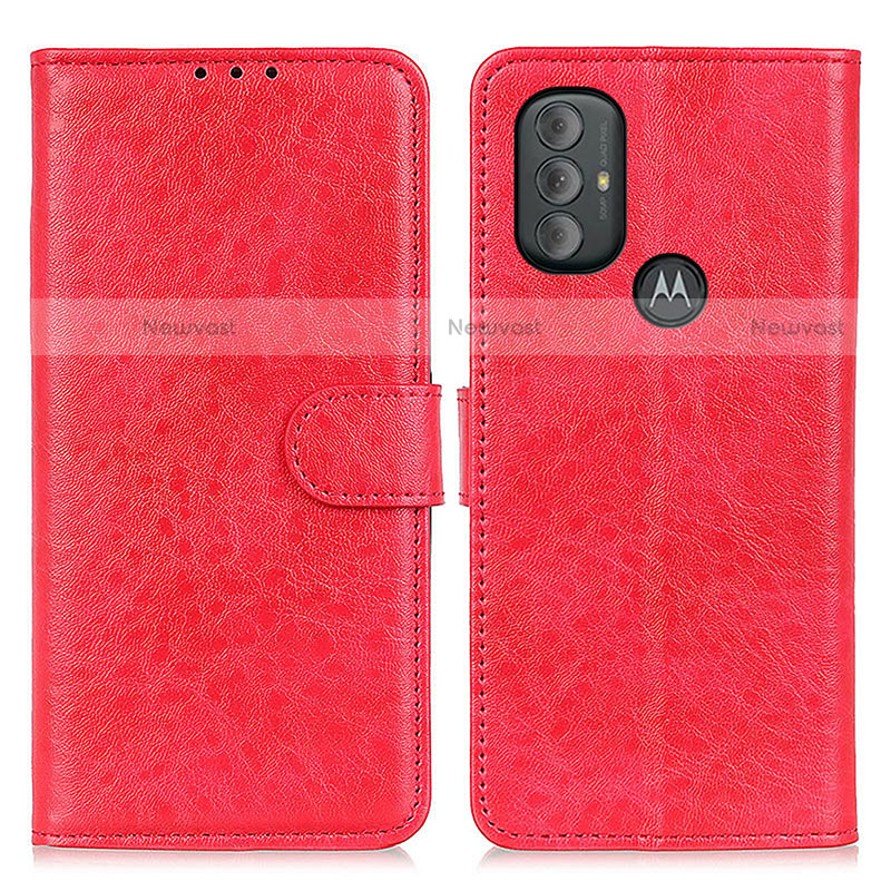 Leather Case Stands Flip Cover Holder A07D for Motorola Moto G Play (2023) Red