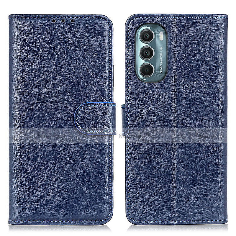 Leather Case Stands Flip Cover Holder A07D for Motorola Moto G Stylus (2022) 5G Blue