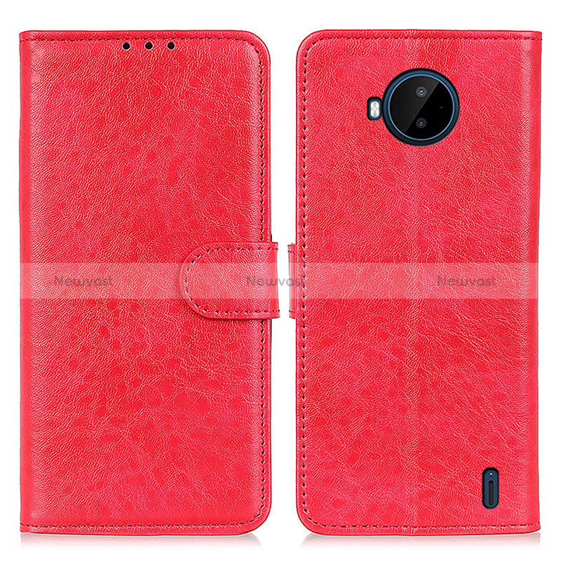 Leather Case Stands Flip Cover Holder A07D for Nokia C20 Plus Red