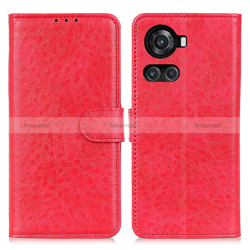 Leather Case Stands Flip Cover Holder A07D for OnePlus 10R 5G Red