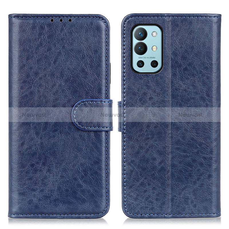 Leather Case Stands Flip Cover Holder A07D for OnePlus 9R 5G Blue