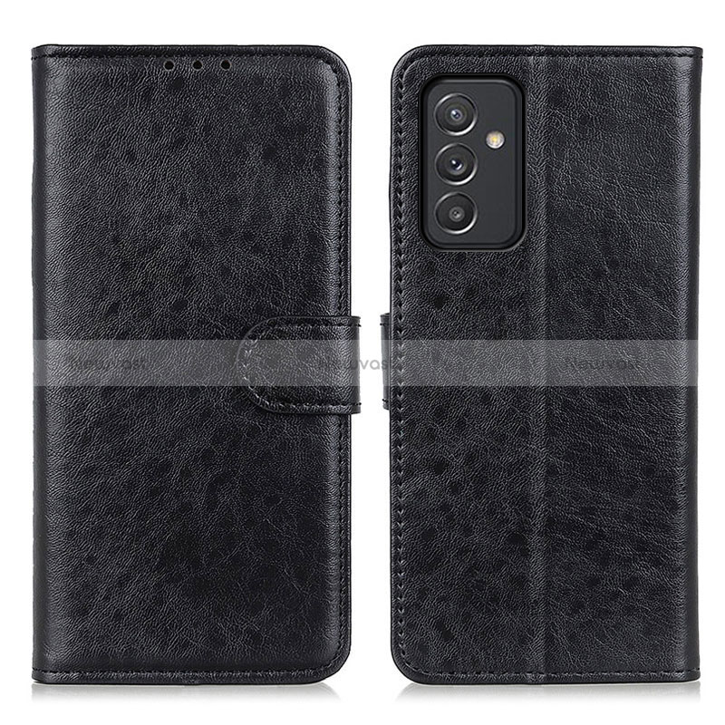 Leather Case Stands Flip Cover Holder A07D for Samsung Galaxy A15 LTE Black