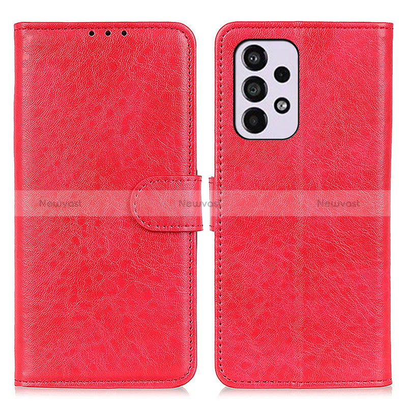 Leather Case Stands Flip Cover Holder A07D for Samsung Galaxy A33 5G Red