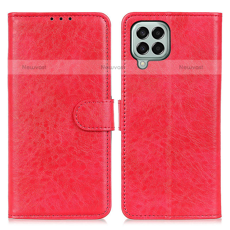 Leather Case Stands Flip Cover Holder A07D for Samsung Galaxy M33 5G Red