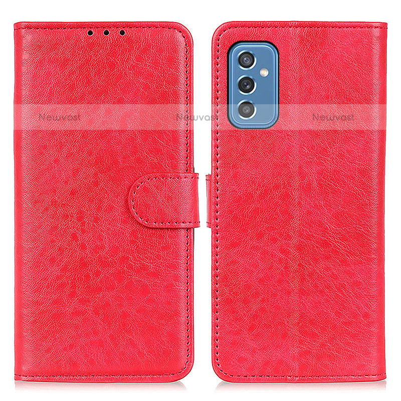 Leather Case Stands Flip Cover Holder A07D for Samsung Galaxy M52 5G Red