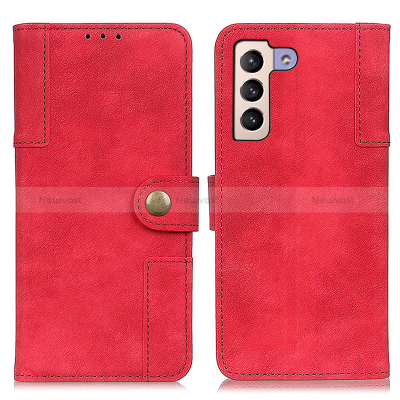 Leather Case Stands Flip Cover Holder A07D for Samsung Galaxy S22 Plus 5G Red