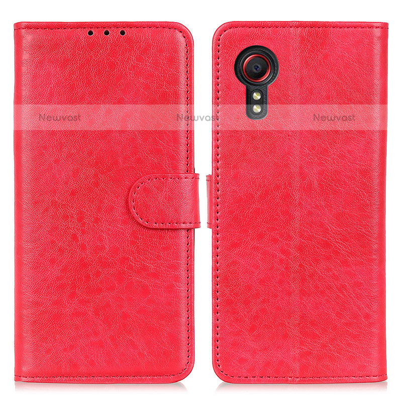 Leather Case Stands Flip Cover Holder A07D for Samsung Galaxy XCover 5 SM-G525F Red