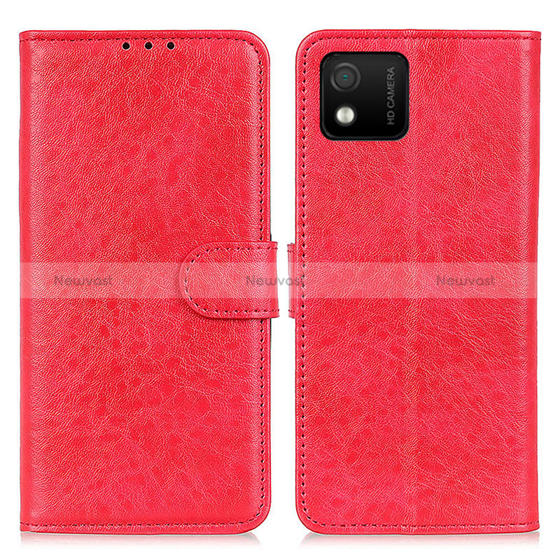 Leather Case Stands Flip Cover Holder A07D for Wiko Y52 Red