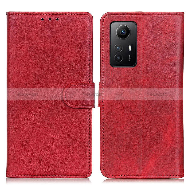 Leather Case Stands Flip Cover Holder A07D for Xiaomi Redmi Note 12S Red