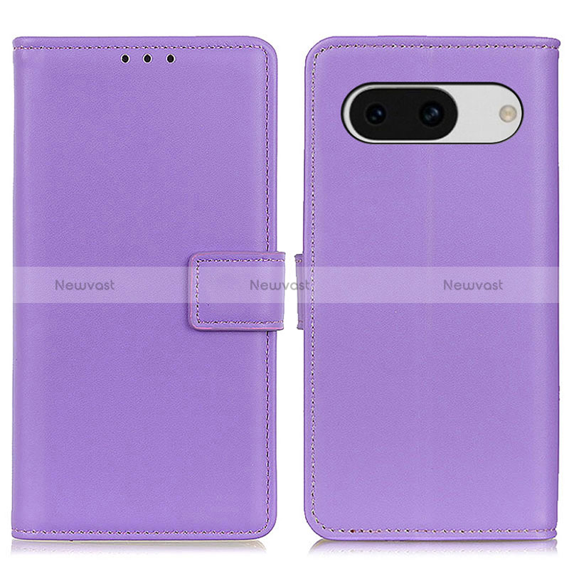 Leather Case Stands Flip Cover Holder A08D for Google Pixel 8a 5G Purple