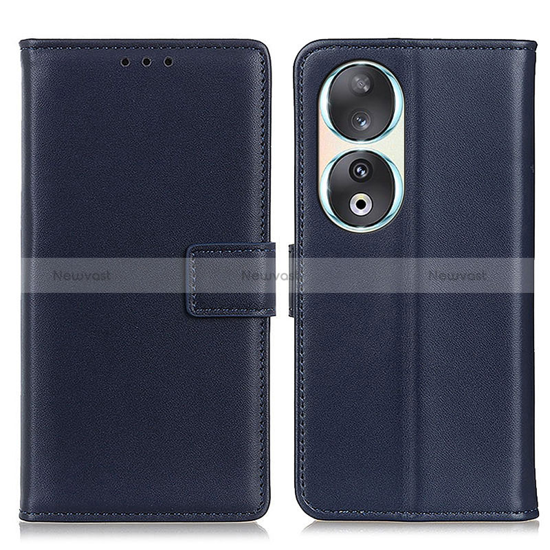 Leather Case Stands Flip Cover Holder A08D for Huawei Honor 90 5G Blue