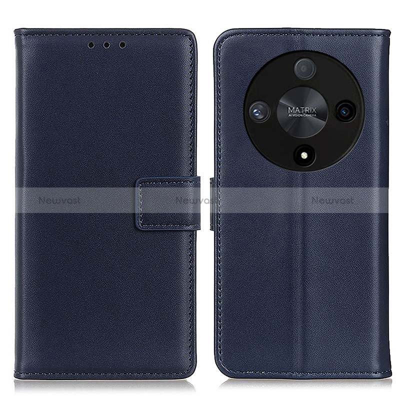 Leather Case Stands Flip Cover Holder A08D for Huawei Honor Magic6 Lite 5G Blue