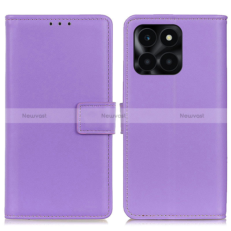 Leather Case Stands Flip Cover Holder A08D for Huawei Honor X6a Purple