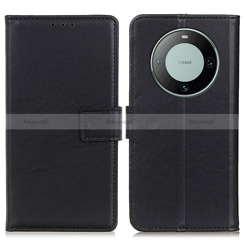 Leather Case Stands Flip Cover Holder A08D for Huawei Mate 60 Black