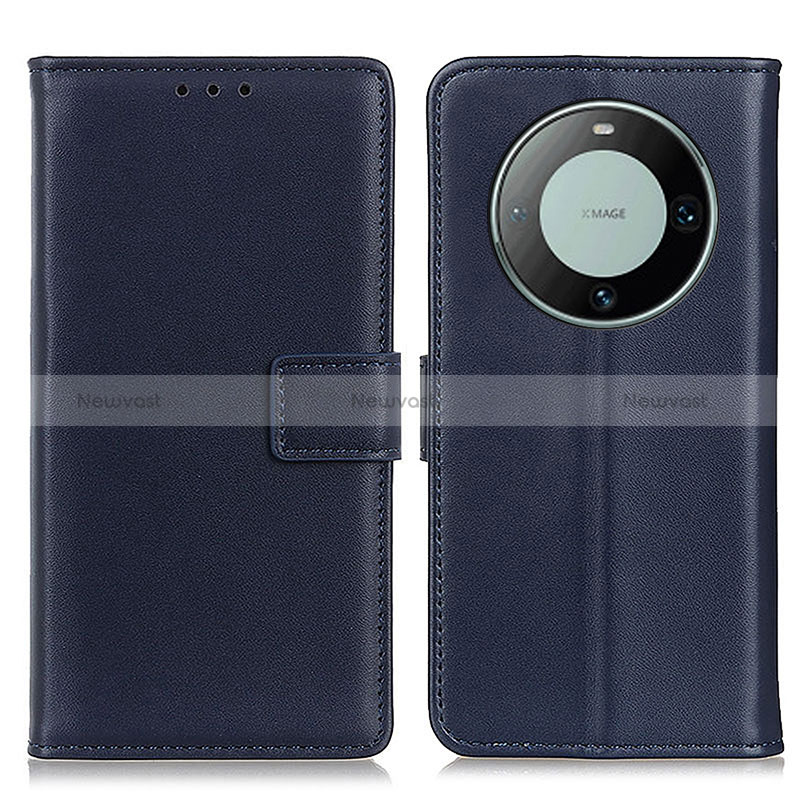 Leather Case Stands Flip Cover Holder A08D for Huawei Mate 60 Blue