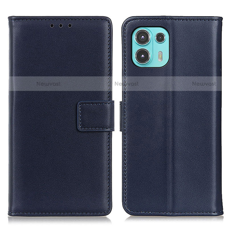 Leather Case Stands Flip Cover Holder A08D for Motorola Moto Edge 20 Lite 5G Blue