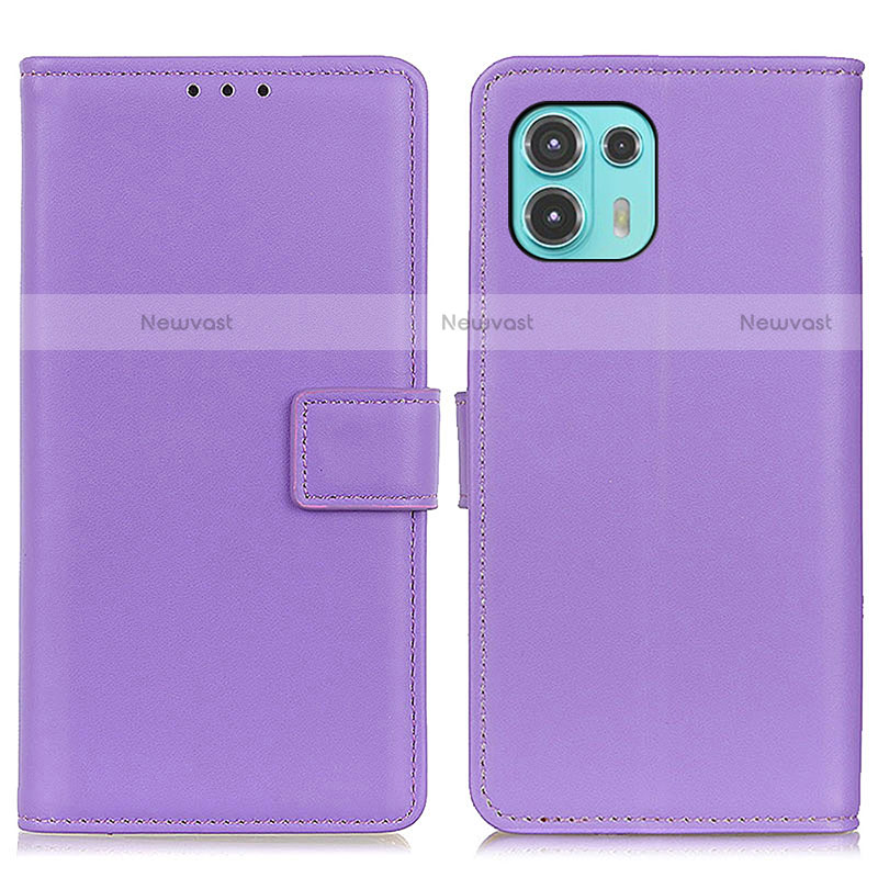 Leather Case Stands Flip Cover Holder A08D for Motorola Moto Edge 20 Lite 5G Purple