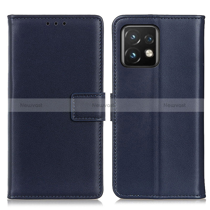 Leather Case Stands Flip Cover Holder A08D for Motorola Moto Edge 40 Pro 5G Blue