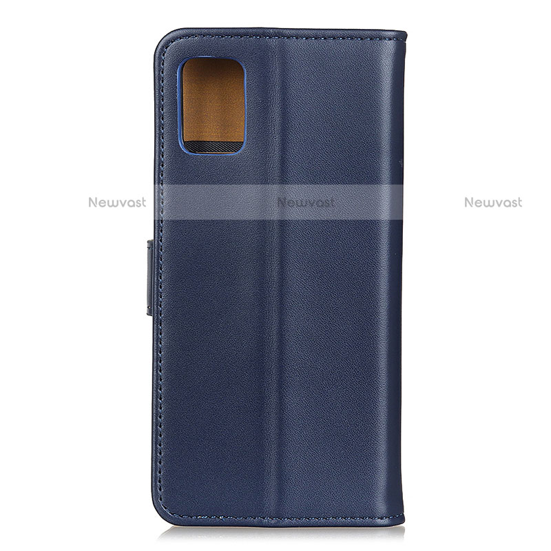 Leather Case Stands Flip Cover Holder A08D for Motorola Moto Edge S 5G Blue