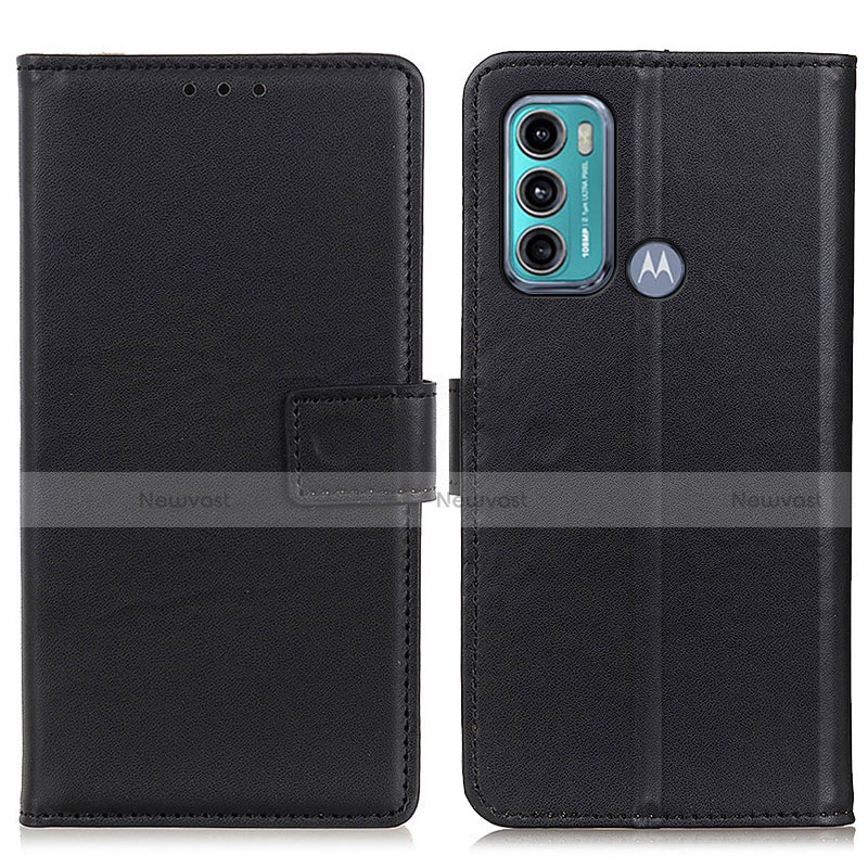 Leather Case Stands Flip Cover Holder A08D for Motorola Moto G40 Fusion Black