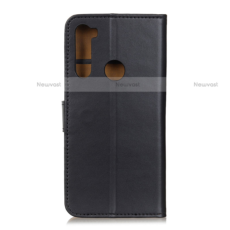 Leather Case Stands Flip Cover Holder A08D for Motorola Moto One Fusion Plus Black