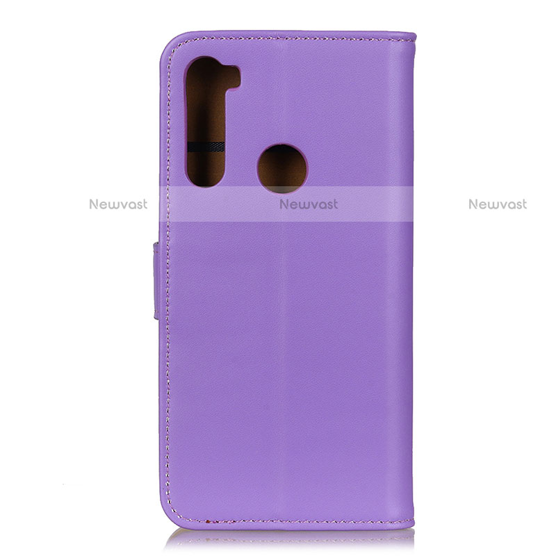 Leather Case Stands Flip Cover Holder A08D for Motorola Moto One Fusion Plus Purple