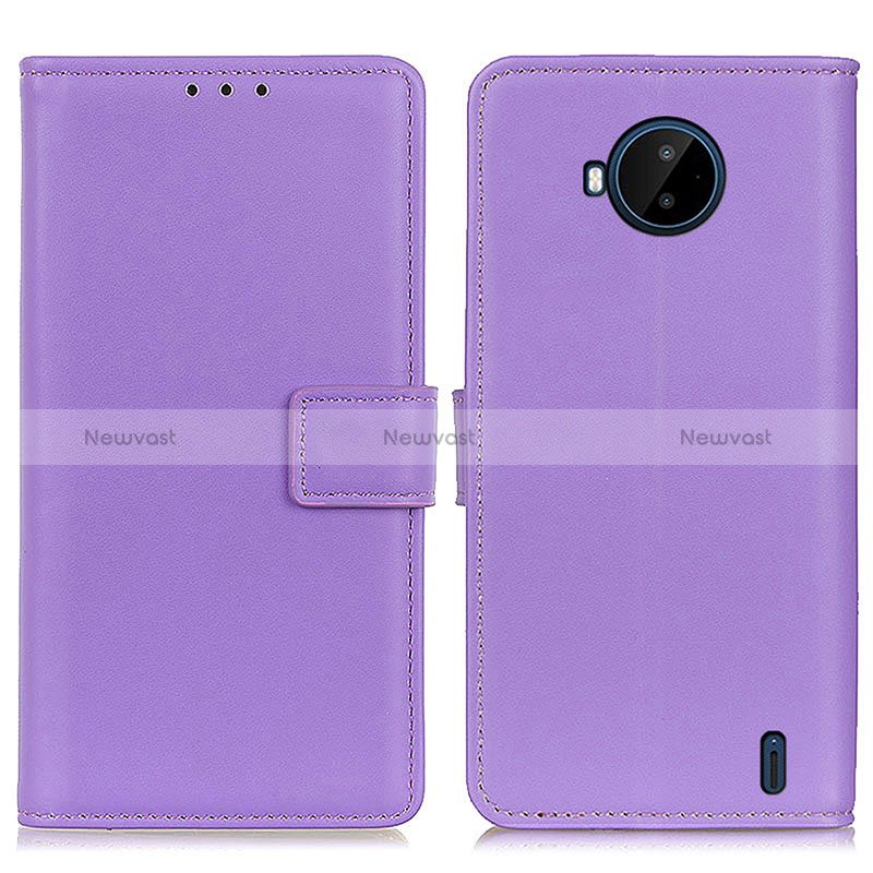 Leather Case Stands Flip Cover Holder A08D for Nokia C20 Plus Purple