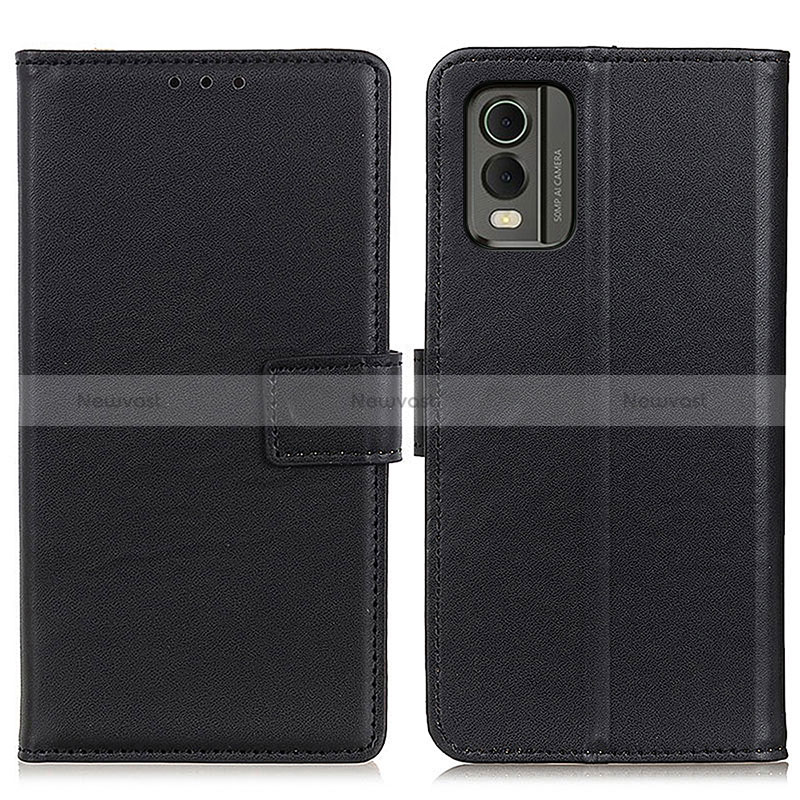 Leather Case Stands Flip Cover Holder A08D for Nokia C210 Black