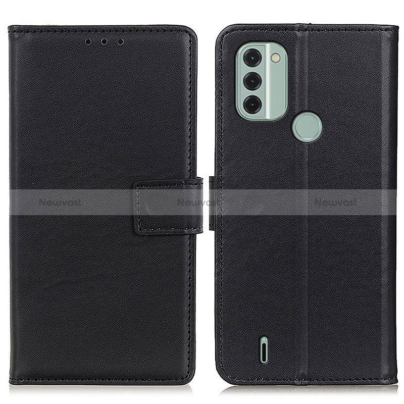 Leather Case Stands Flip Cover Holder A08D for Nokia C31 Black