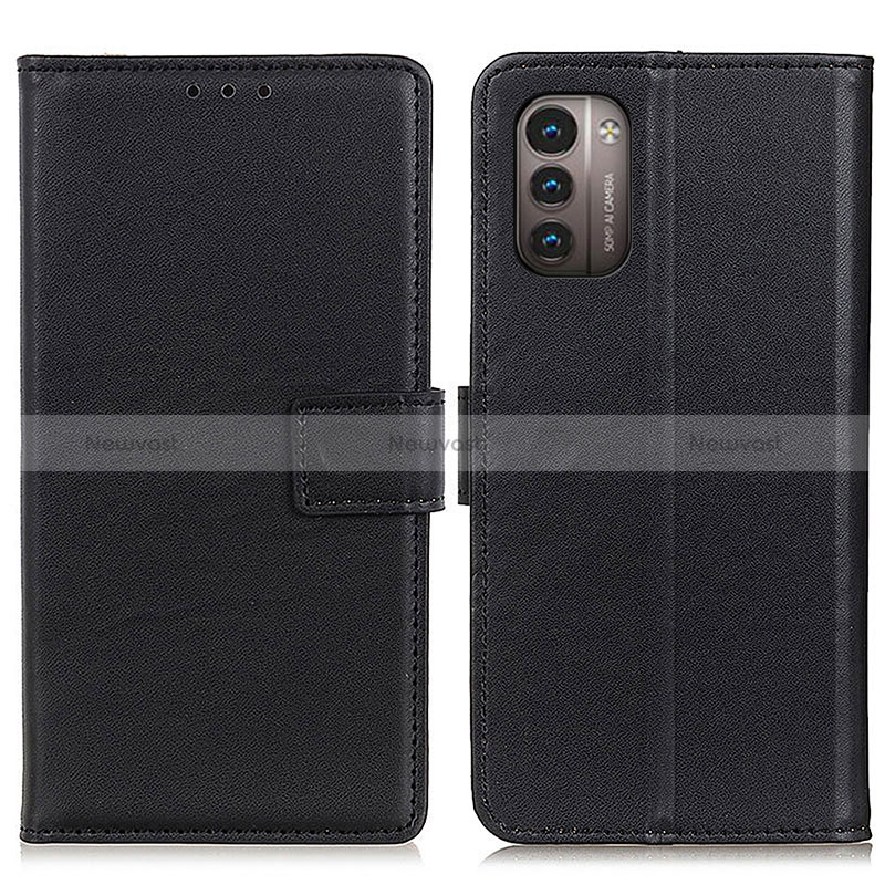 Leather Case Stands Flip Cover Holder A08D for Nokia G11 Black