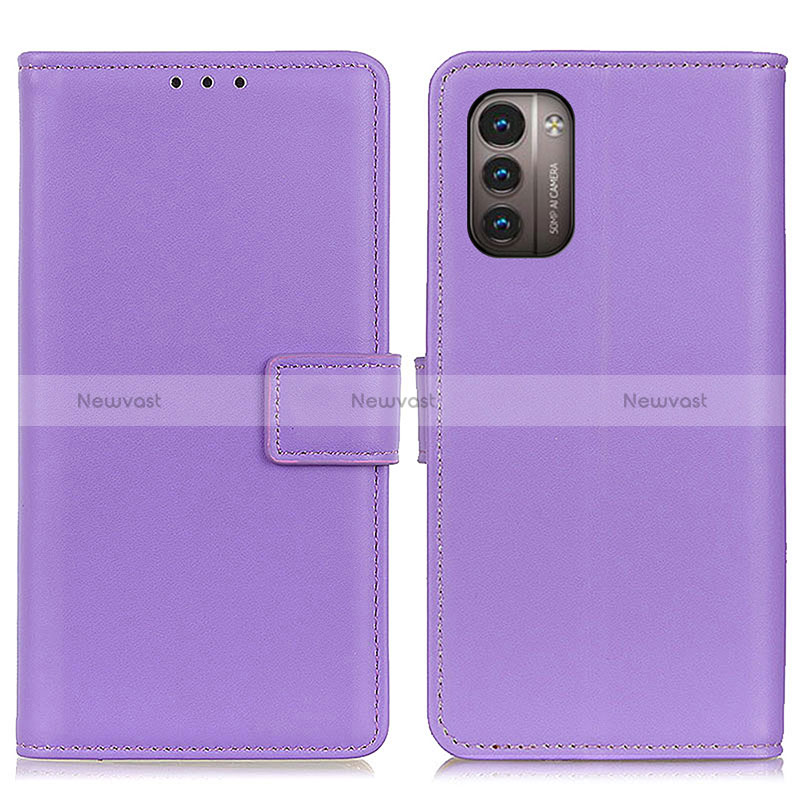 Leather Case Stands Flip Cover Holder A08D for Nokia G11 Purple