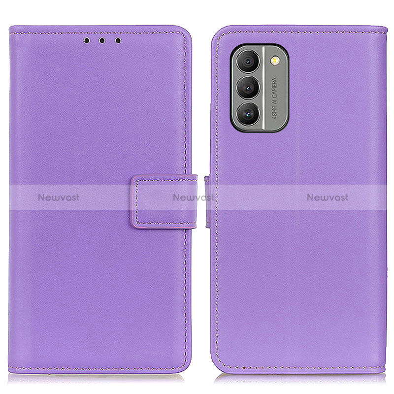 Leather Case Stands Flip Cover Holder A08D for Nokia G400 5G Purple