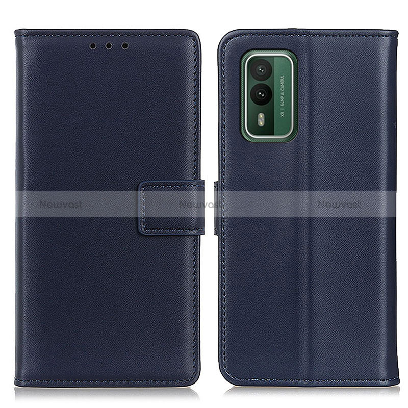 Leather Case Stands Flip Cover Holder A08D for Nokia XR21 Blue