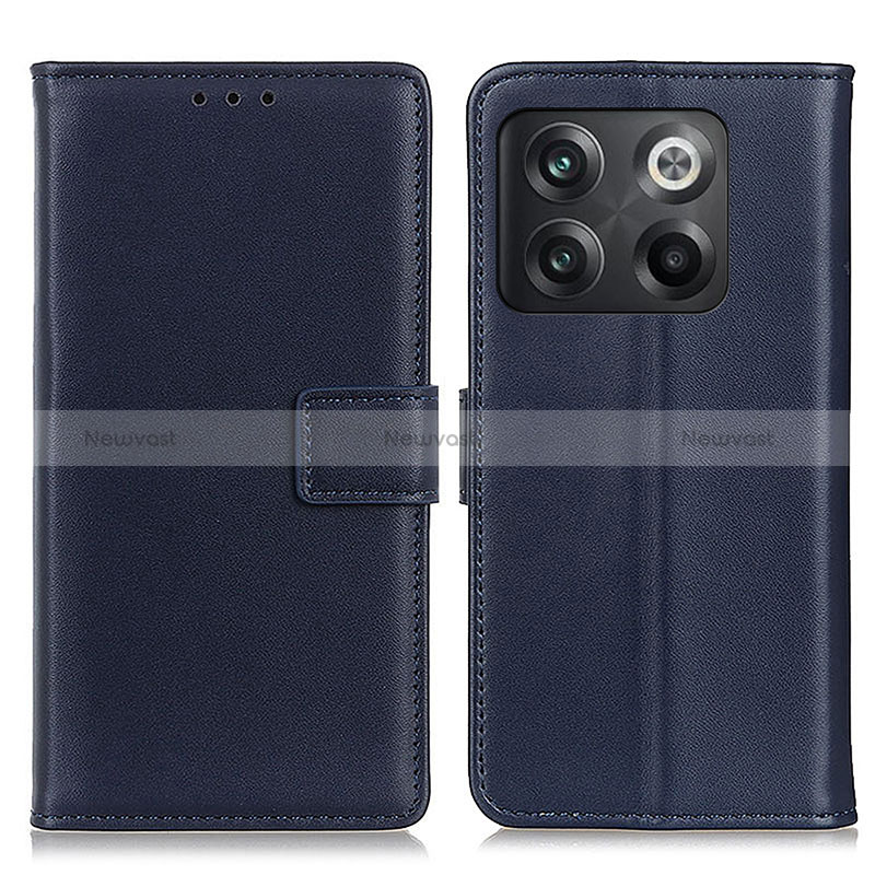 Leather Case Stands Flip Cover Holder A08D for OnePlus 10T 5G Blue