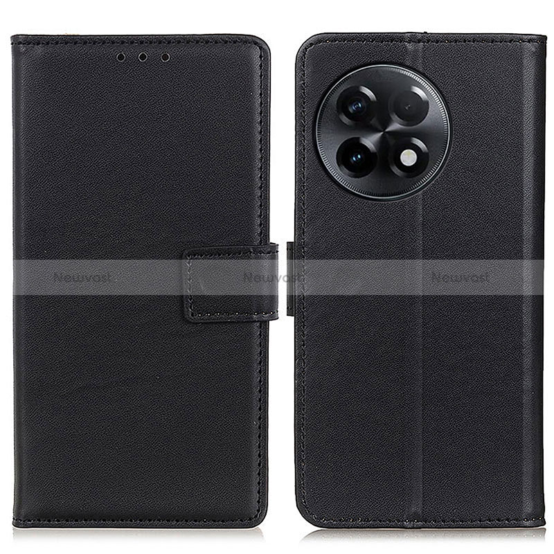 Leather Case Stands Flip Cover Holder A08D for OnePlus 11R 5G Black