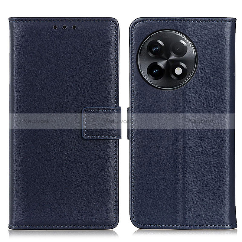 Leather Case Stands Flip Cover Holder A08D for OnePlus 11R 5G Blue