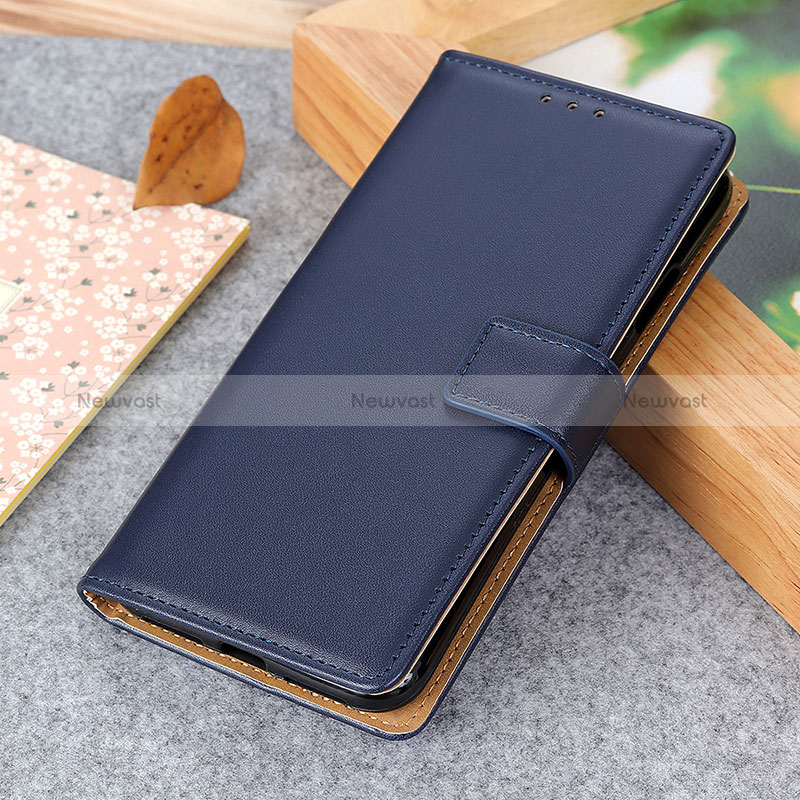 Leather Case Stands Flip Cover Holder A08D for OnePlus 9 5G Blue