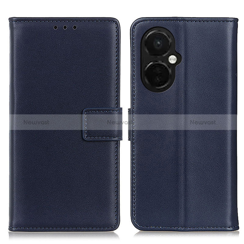 Leather Case Stands Flip Cover Holder A08D for OnePlus Nord CE 3 5G Blue