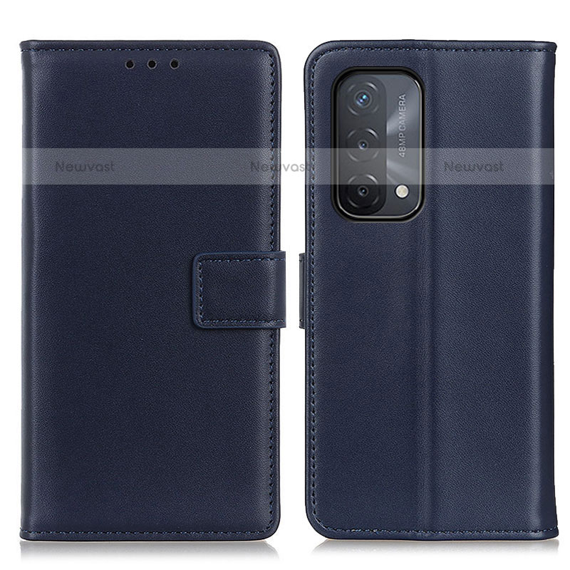 Leather Case Stands Flip Cover Holder A08D for OnePlus Nord N200 5G Blue