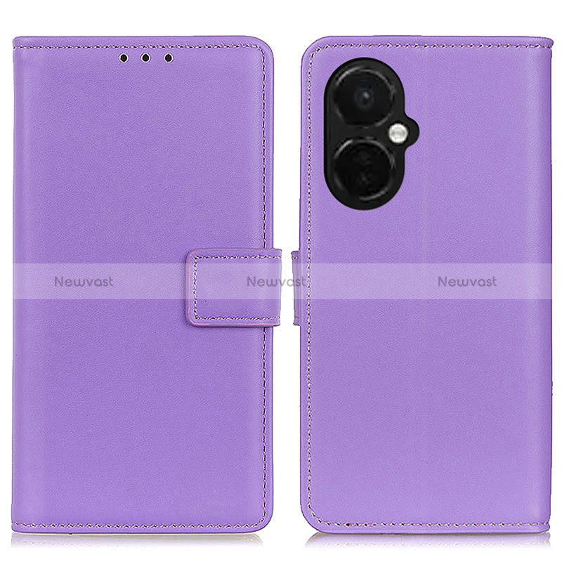 Leather Case Stands Flip Cover Holder A08D for OnePlus Nord N30 5G Purple