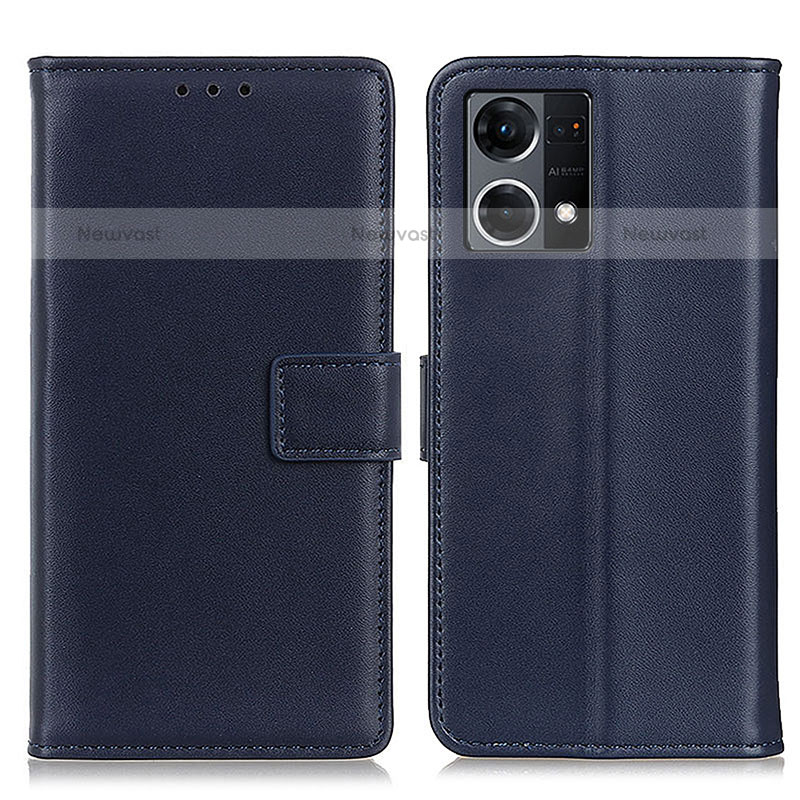 Leather Case Stands Flip Cover Holder A08D for Oppo F21s Pro 4G Blue