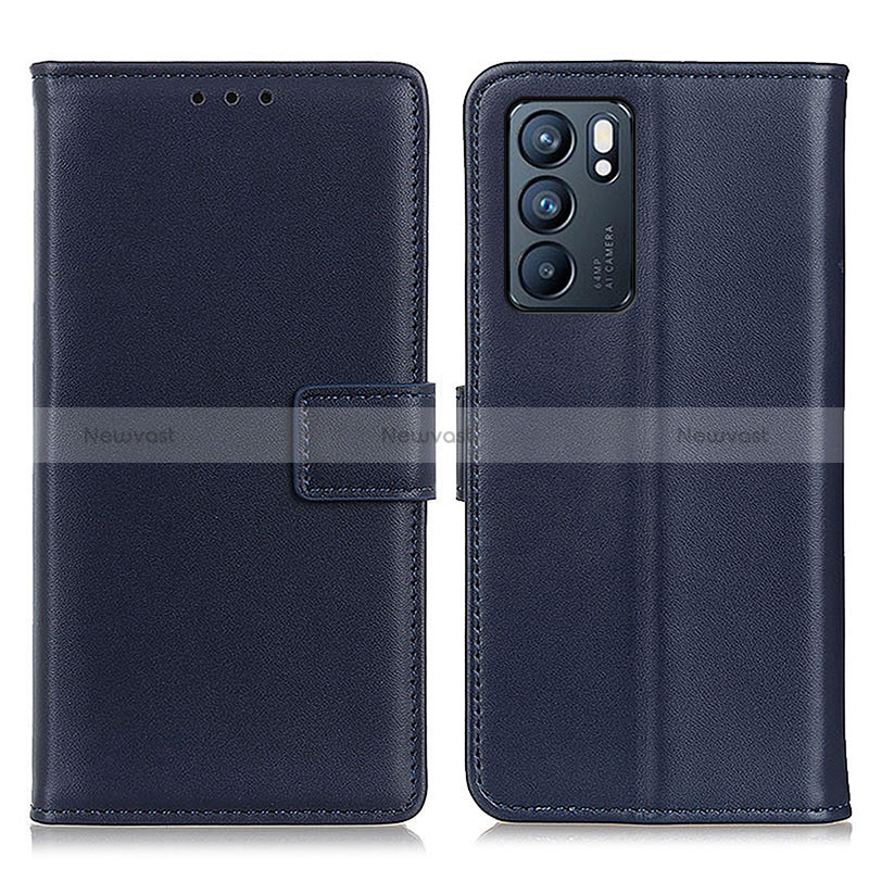 Leather Case Stands Flip Cover Holder A08D for Oppo Reno6 5G