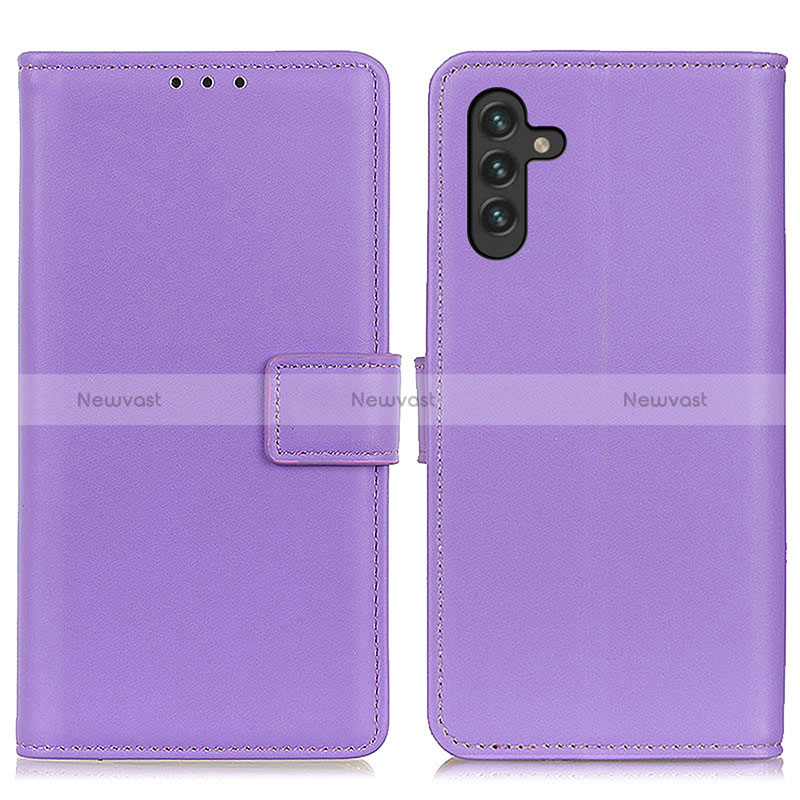 Leather Case Stands Flip Cover Holder A08D for Samsung Galaxy A04s Purple