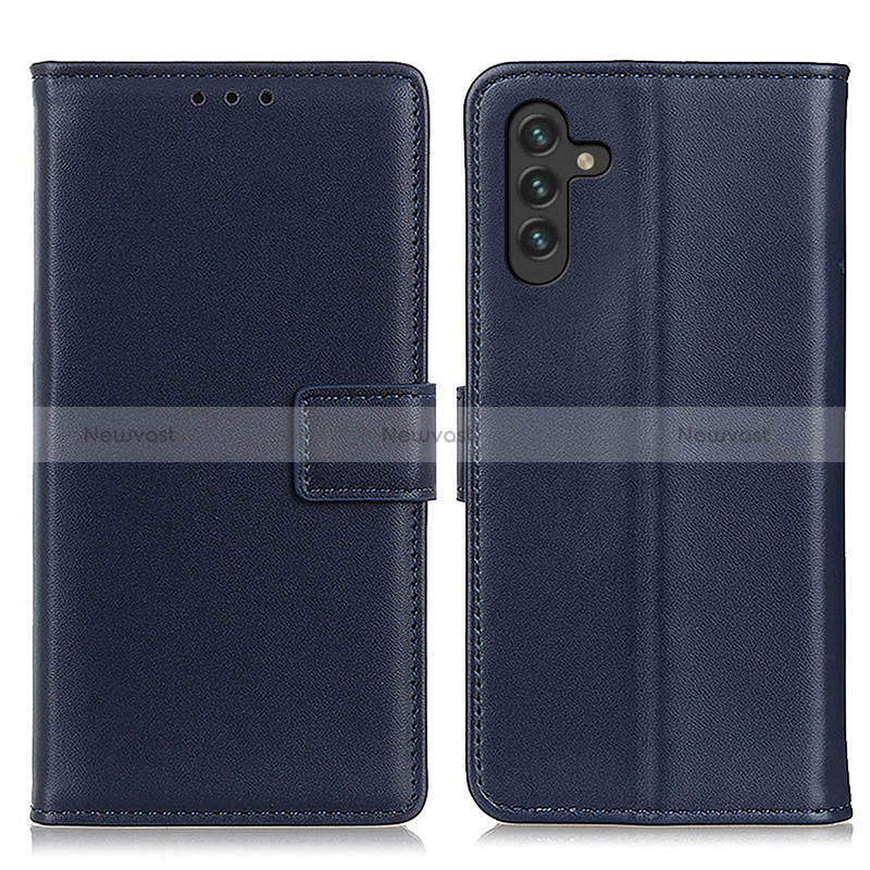 Leather Case Stands Flip Cover Holder A08D for Samsung Galaxy A13 5G Blue