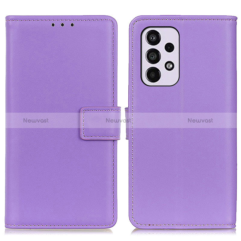 Leather Case Stands Flip Cover Holder A08D for Samsung Galaxy A33 5G Purple