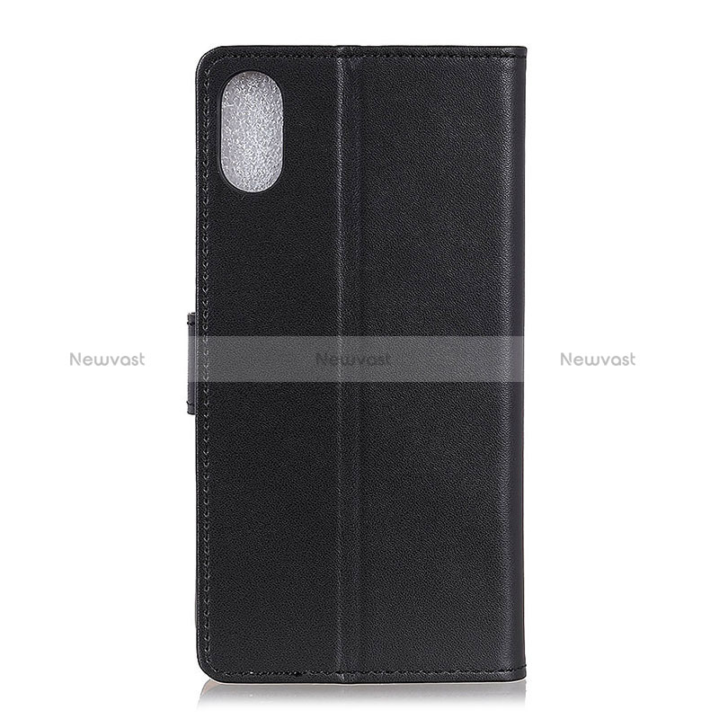 Leather Case Stands Flip Cover Holder A08D for Samsung Galaxy M01 Core Black