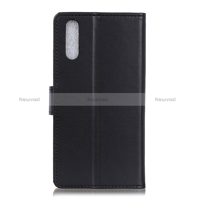 Leather Case Stands Flip Cover Holder A08D for Samsung Galaxy M02 Black