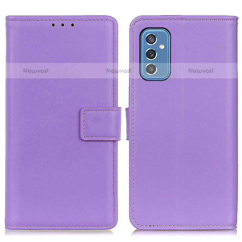 Leather Case Stands Flip Cover Holder A08D for Samsung Galaxy M52 5G Purple